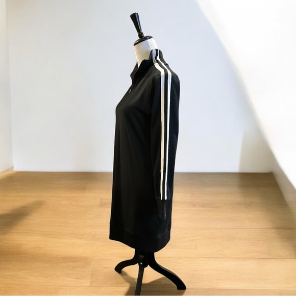 Athleta crosstown circa track sweatshirt dress black size XS zip neck & pockets - Picture 8 of 13